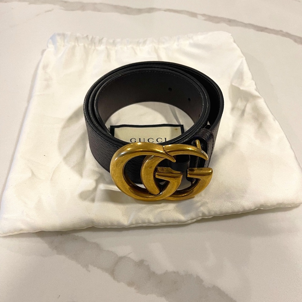 Gucci Leather Double G Belt